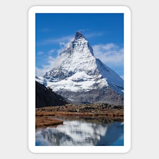 Matterhorn, Zermatt, Valais, Switzerland, Europe, autumn, Riffelsee Sticker